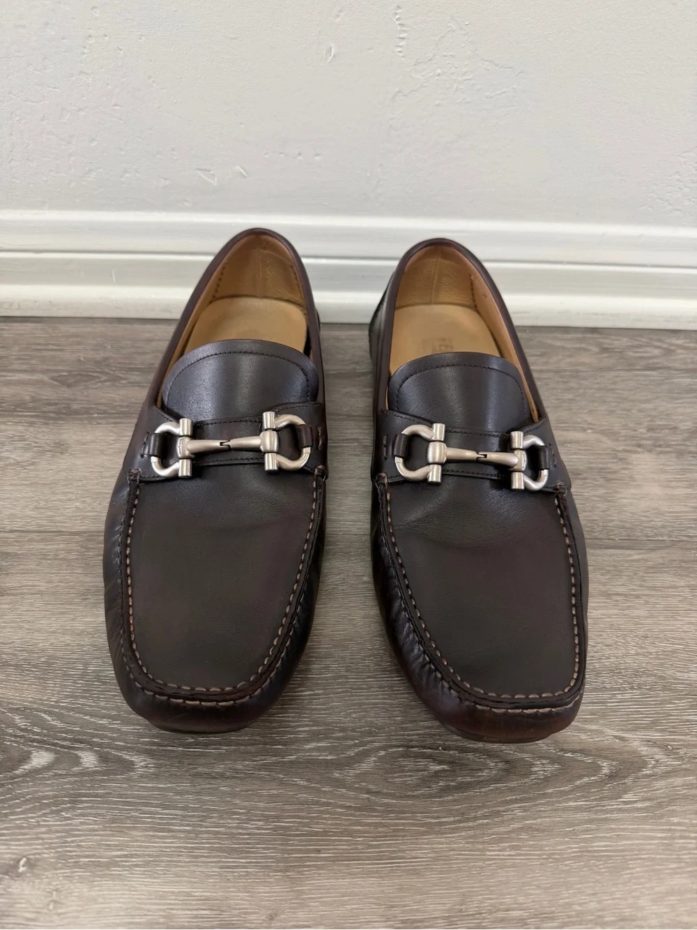Men's Ferragamo Brown Leather Bit Loafers